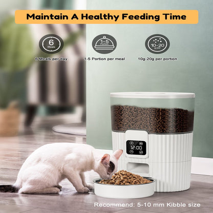 Automatic Cat Feeder, 3.5L Dual Power Pet Feeder Automatic Dry Food Dispenser, Control 1-4 Meals a Day, Automatic Dog Feeder